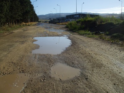 La strada di accesso alla zona Pip di Comiso