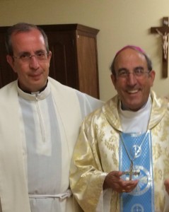 Don Giorgio Occhipinti e il vescovo di Leiria Fatima Antonio Marto