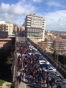 La manifestazione pro studenti disabili di questa mattina