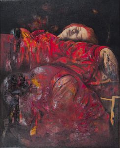 Da Caravaggio la morte di Maria - olio su tavola - cm 23,7x29,5 - 2013