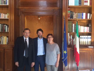 Il sindaco Giannone, il ministro Franceschini, la senatrice Padua