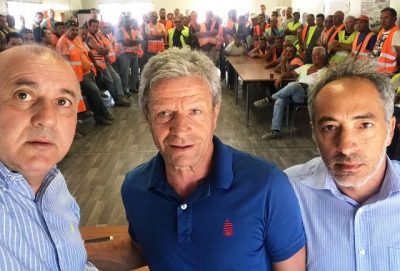 I segretari Sanzaro,Bandiera e Scifo all'assemblea dei lavoratori della Cosige